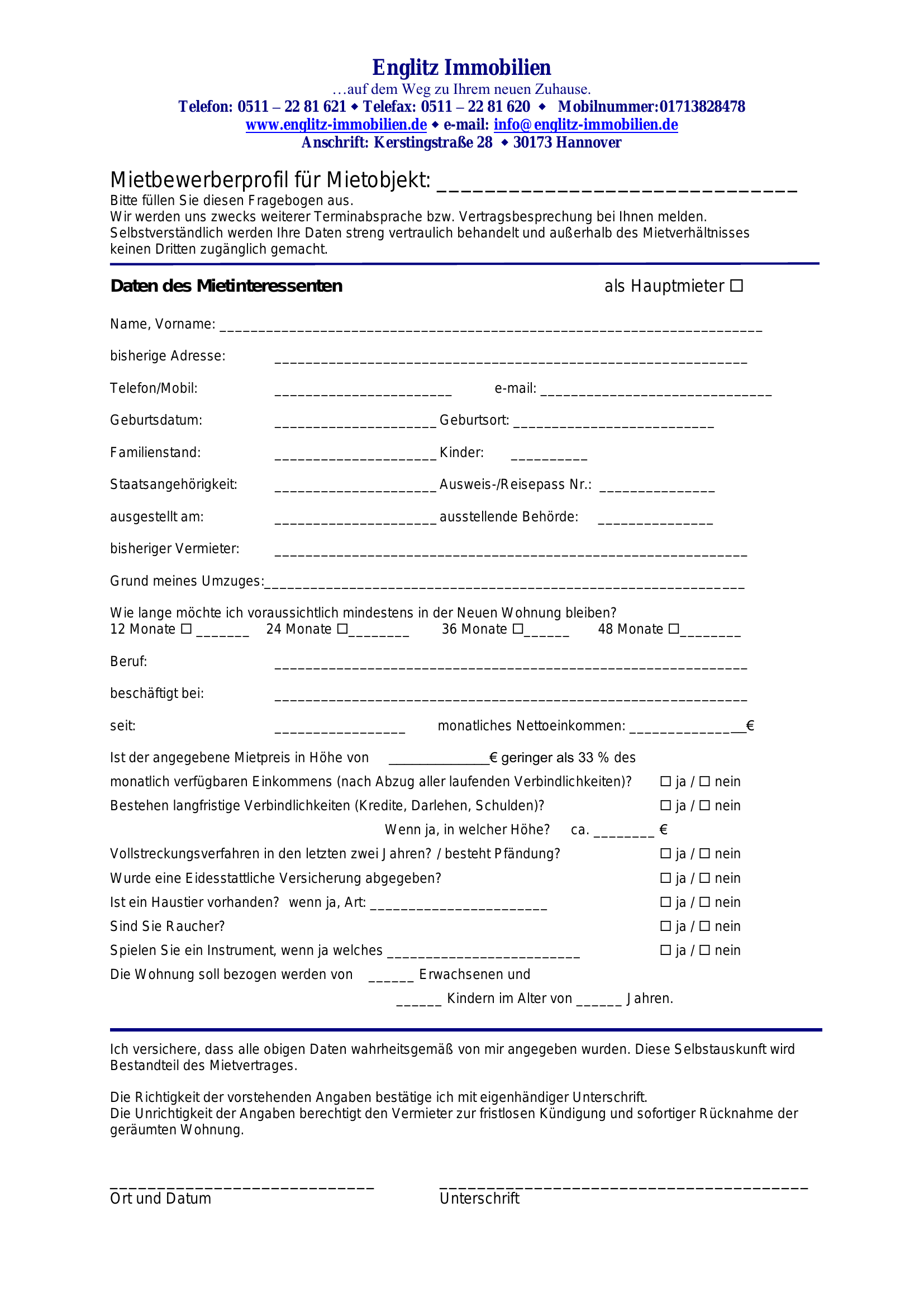Vorschau von Mieterselbstauskunft